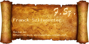 Franck Szilveszter névjegykártya